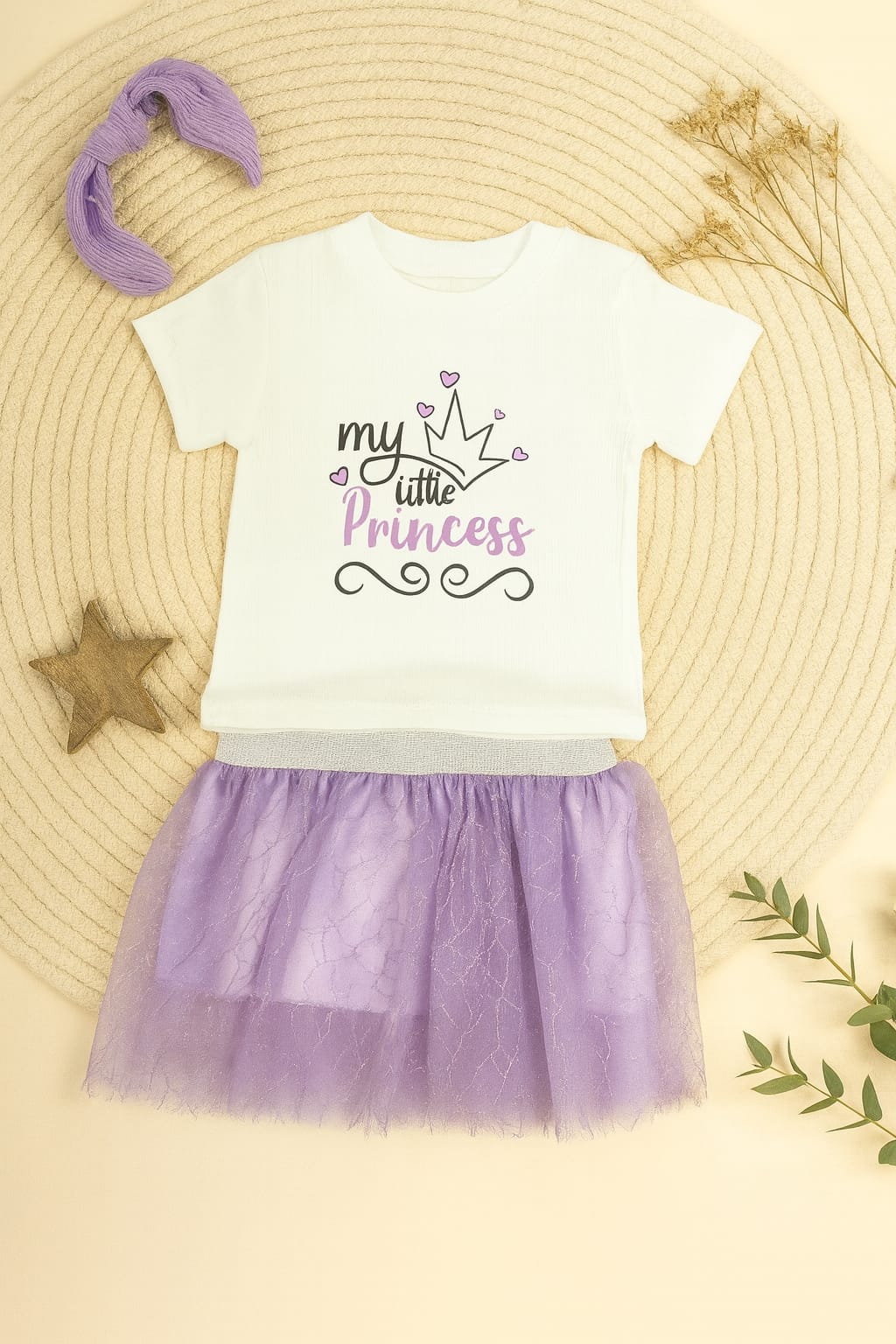 Girls Skirt and Cotton Shirt Set – Princess Design