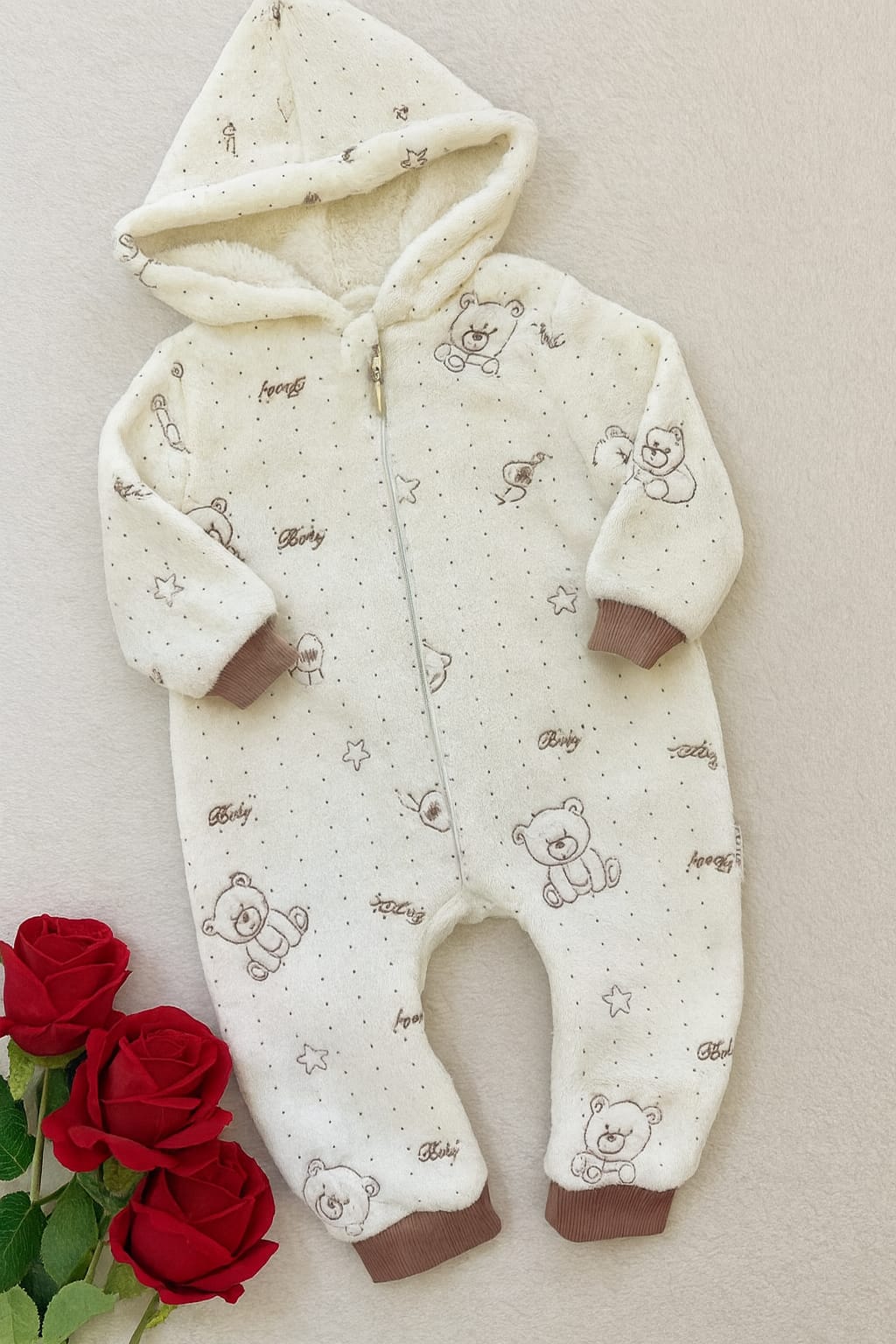 Fleece Baby Overall With zipper & Hat – Winter Essential