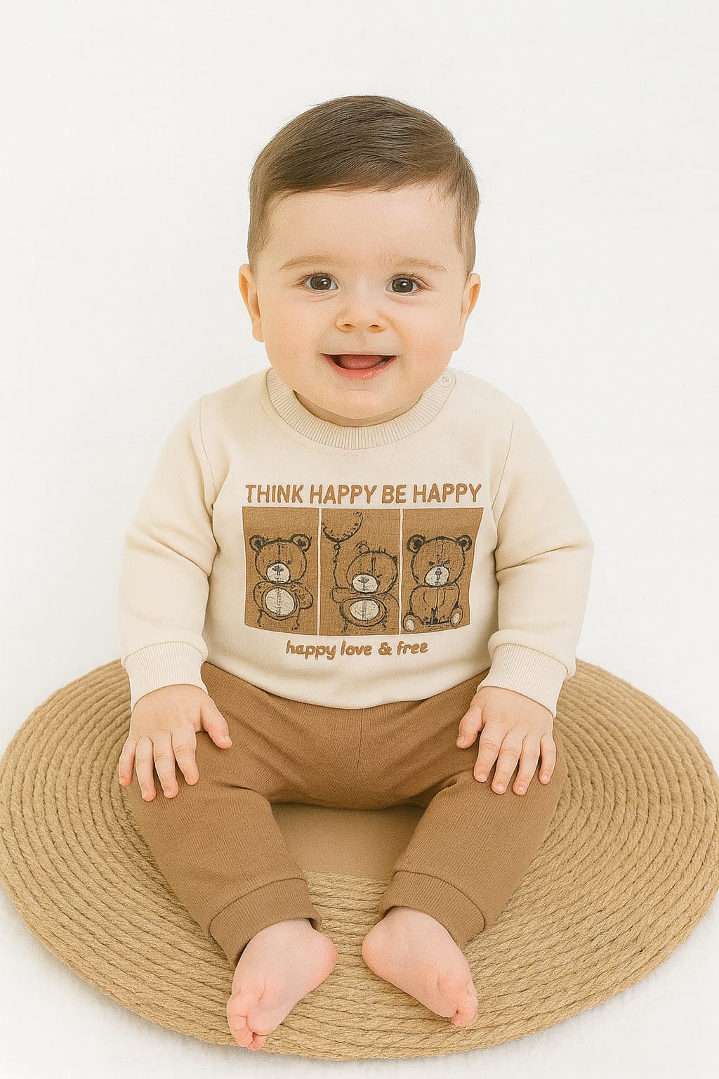 Baby Cotton 2-Piece Set – Teddy Bear Design
