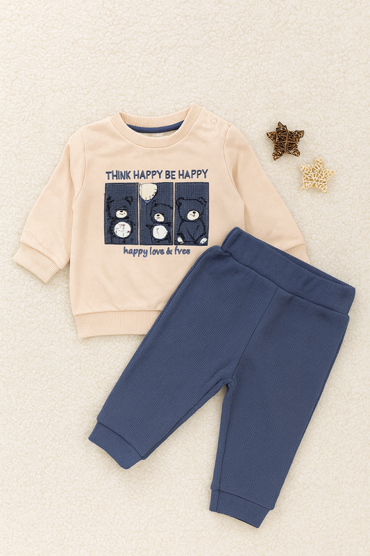 Baby Cotton 2-Piece Set – Teddy Bear Design