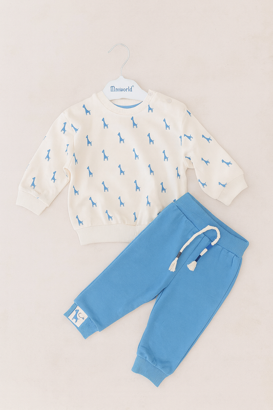 Baby Cotton 2-Piece Set – Giraffe Design