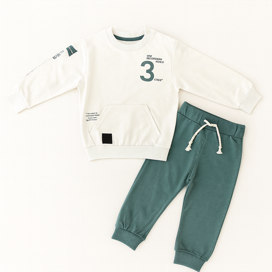Boys Cotton 2-Piece Set – Sweatshirt & Pants