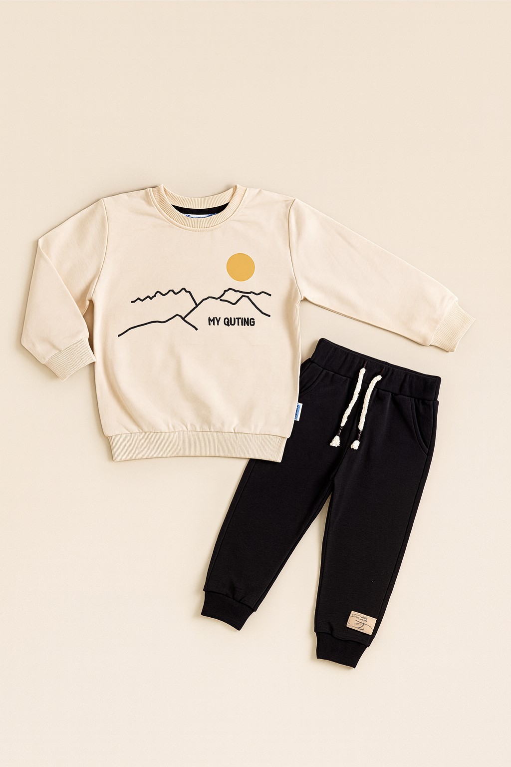 Boys Cotton 2-Piece Set – “My Outing” Sweatshirt & Pants