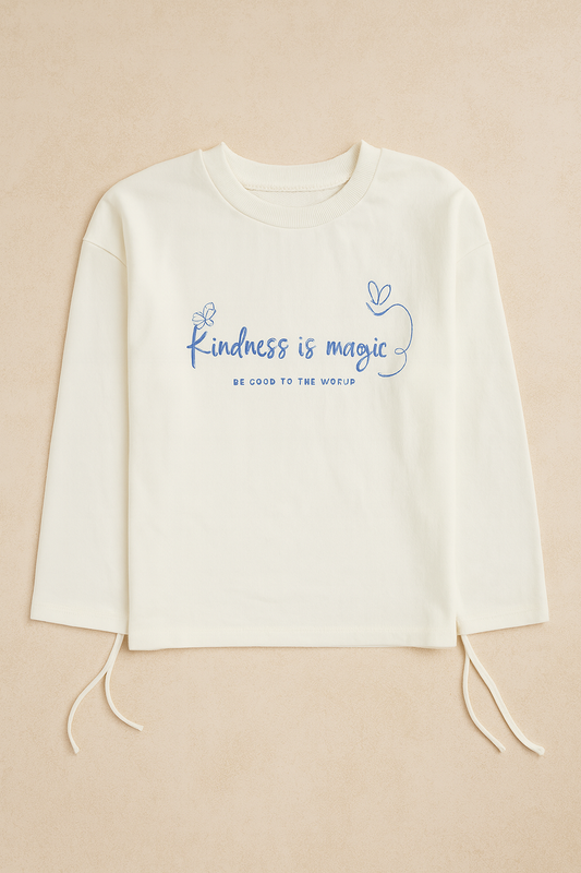 Girls Cotton Shirt – “Kindness is Magic” Design