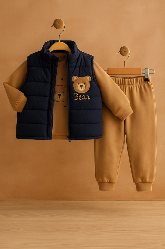 3-Piece Boys Outfit Set – Bear Design