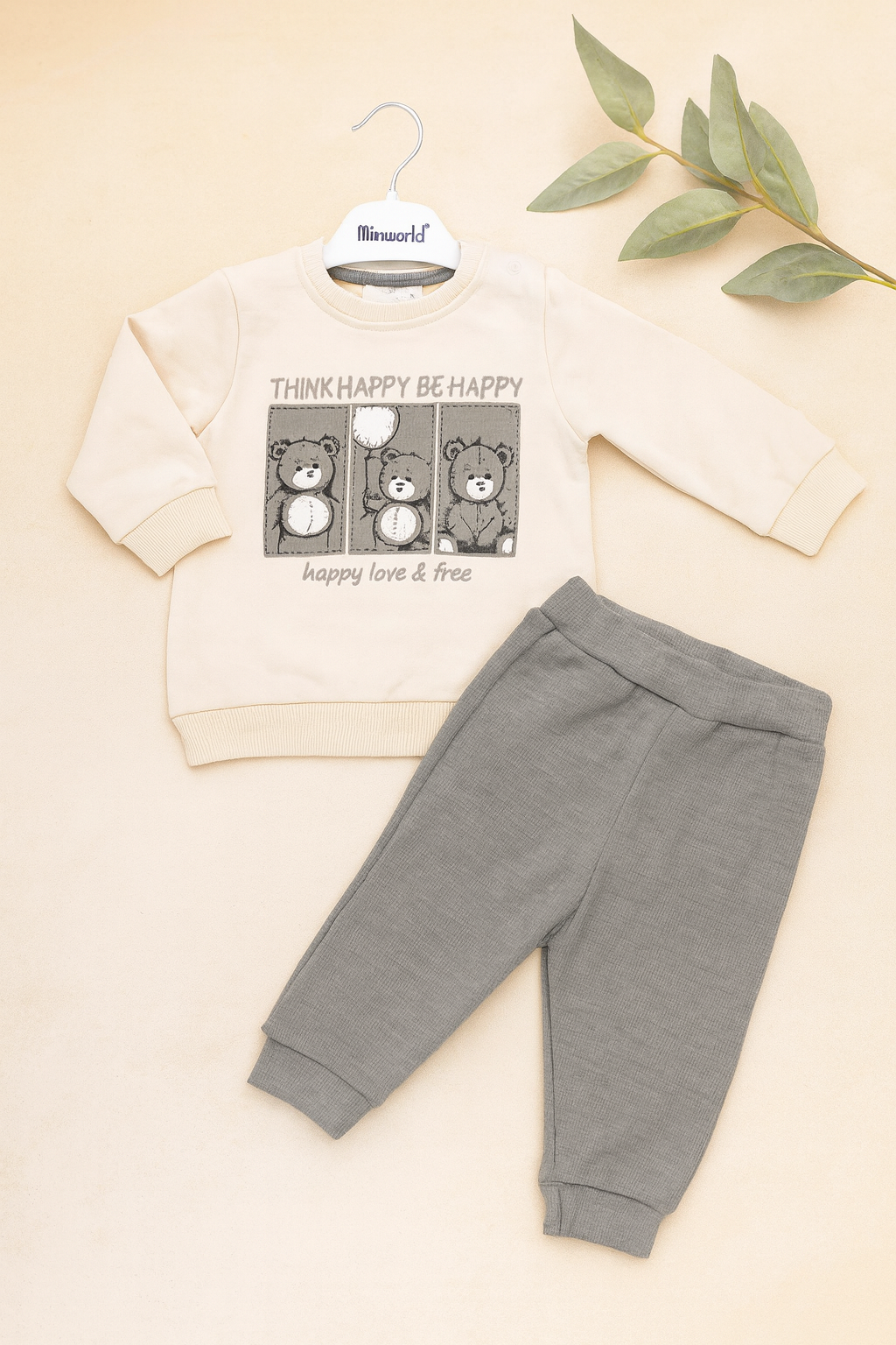 Baby Cotton 2-Piece Set – Teddy Bear Design