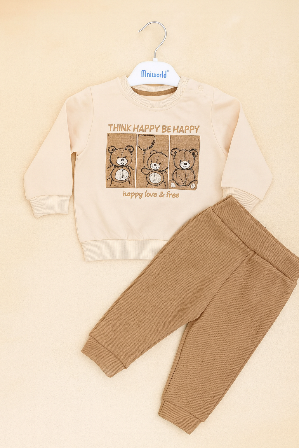 Baby Cotton 2-Piece Set – Teddy Bear Design