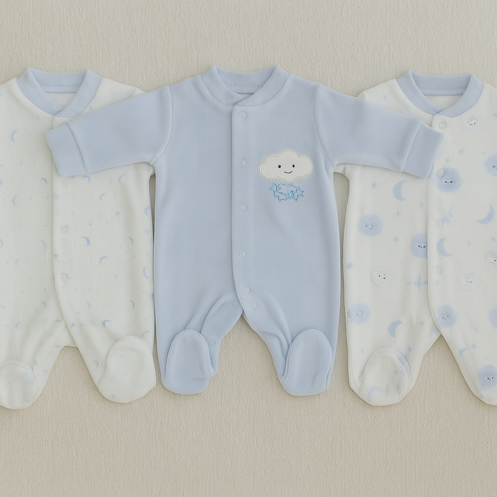 3-Piece Baby Velvet Overall Set – Cozy & Elegant