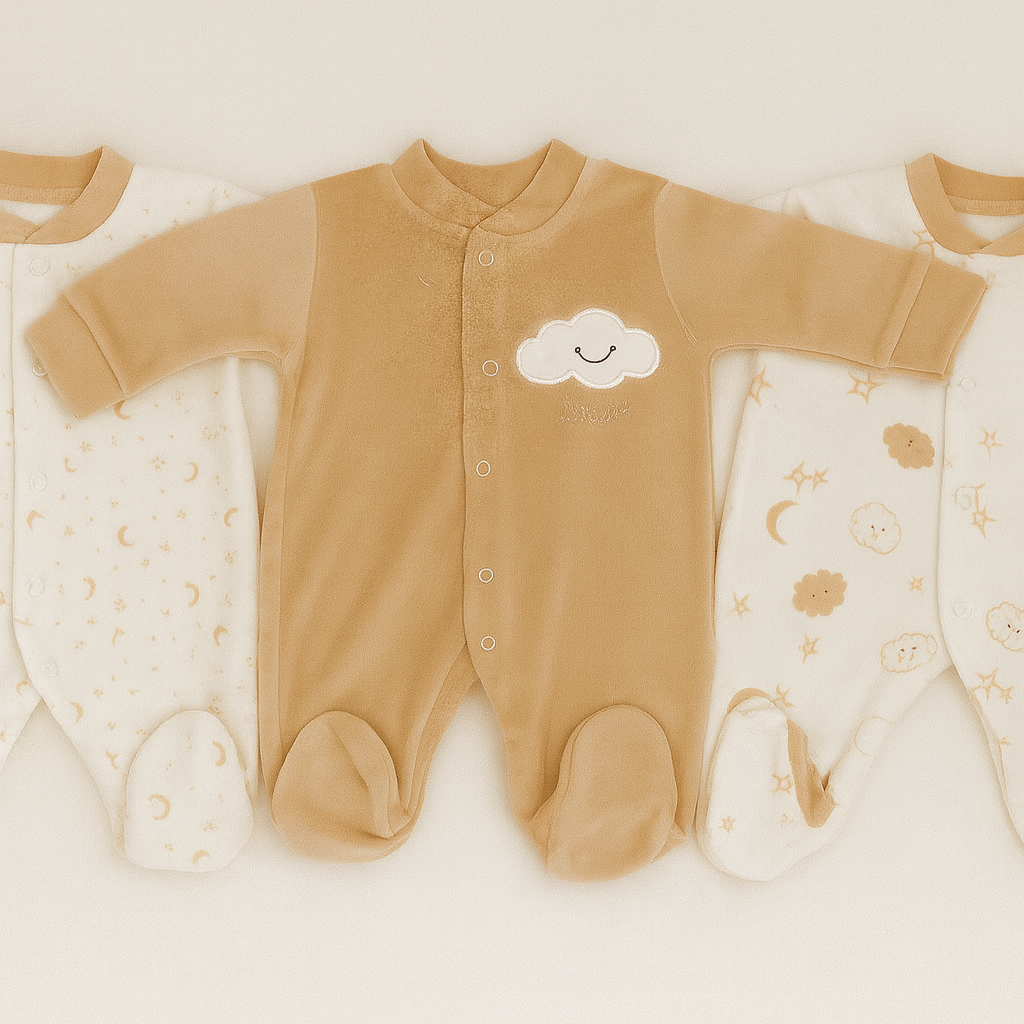 3-Piece Baby Velvet Overall Set – Cozy & Elegant