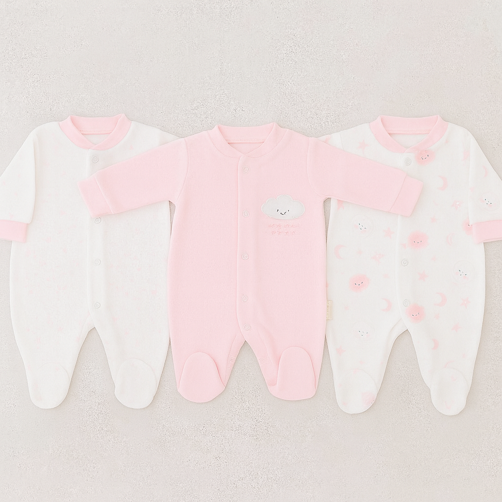 3-Piece Baby Velvet Overall Set – Cozy & Elegant
