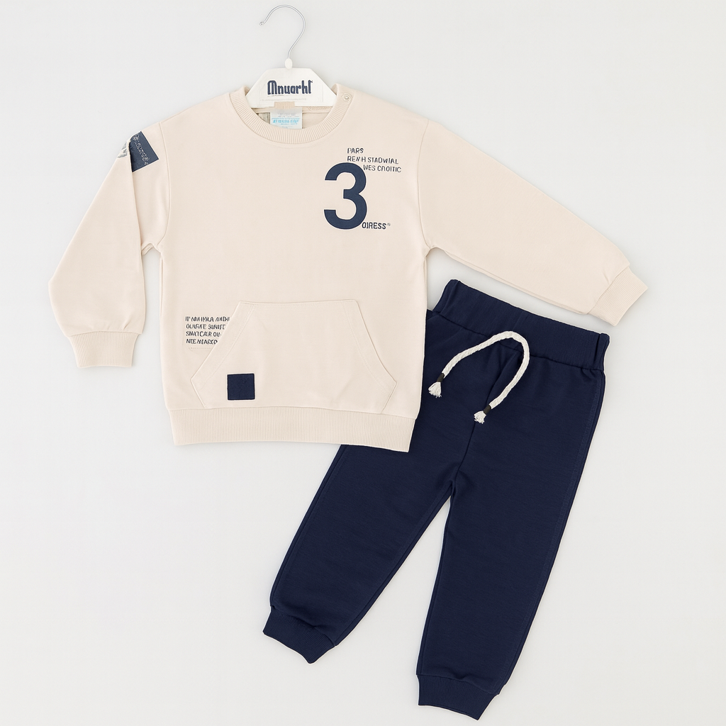 Boys Cotton 2-Piece Set – Sweatshirt & Pants