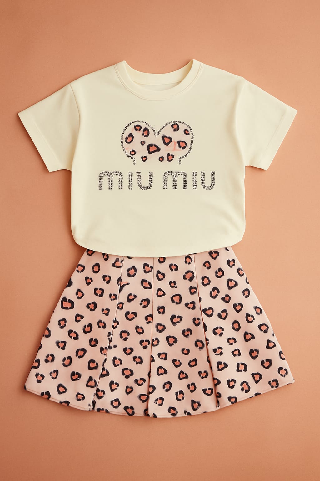 Girls Cotton Shirt and Skirt Set – Tiger Design