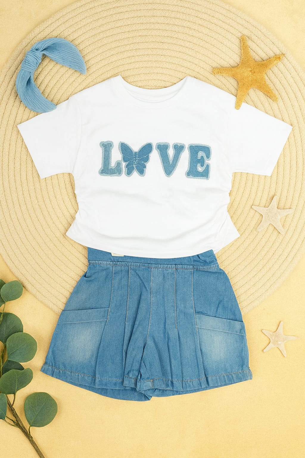 Girls Cotton Shirt and Skirt Set – Love Design