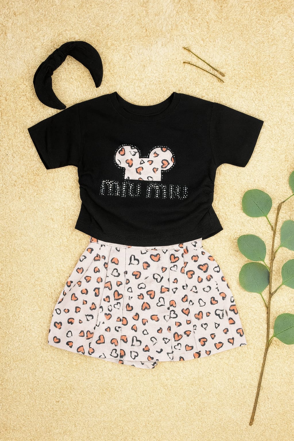 Girls Cotton Shirt and Skirt Set – Tiger Design