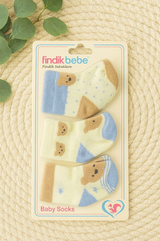 Newborn Socks Pack of 3 – Bear Design