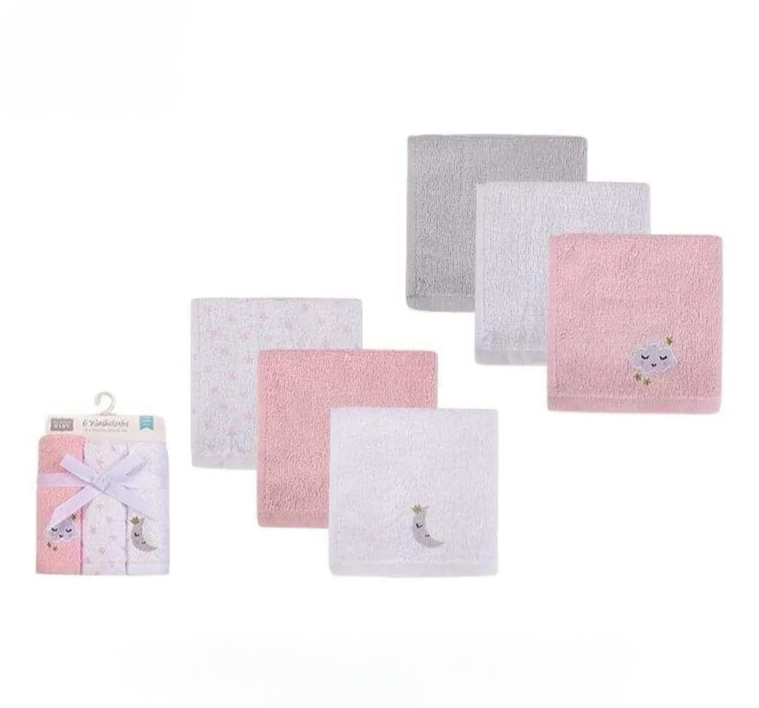 6-Piece Baby Towels Set – 100% Cotton, 25x25 cm