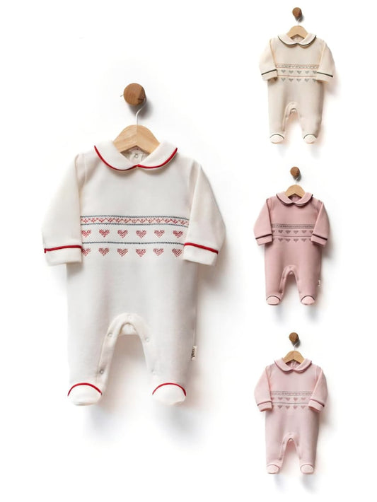 Baby Sleepsuit – Sweet Heart Pattern