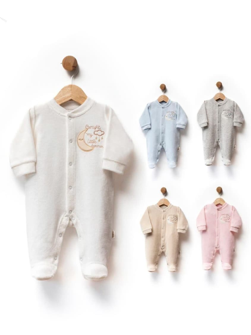 Velvet Baby Sleepsuit – “Goodnight My Little Star” Design