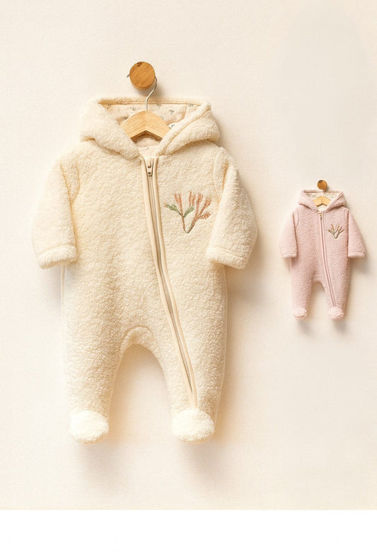 Fleece Baby Overall With zipper & Hat – Winter Essential