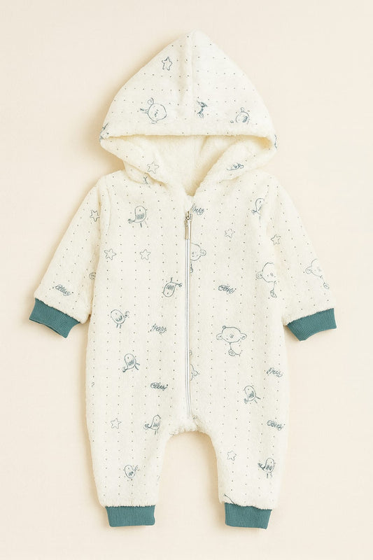 Fleece Baby Overall With zipper & Hat – Winter Essential