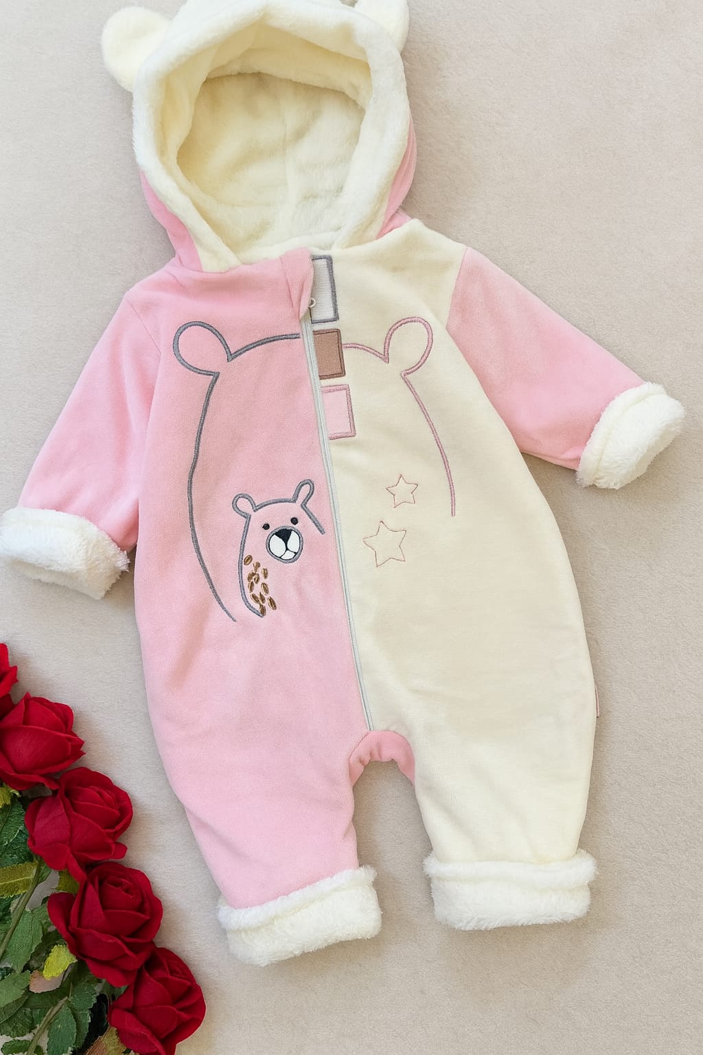 Fleece Baby Overall With zipper & Hat – Winter Essential