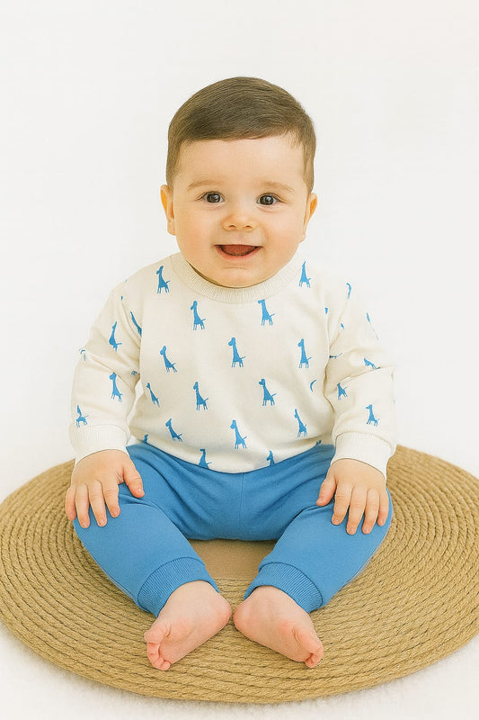 Baby Cotton 2-Piece Set – Giraffe Design
