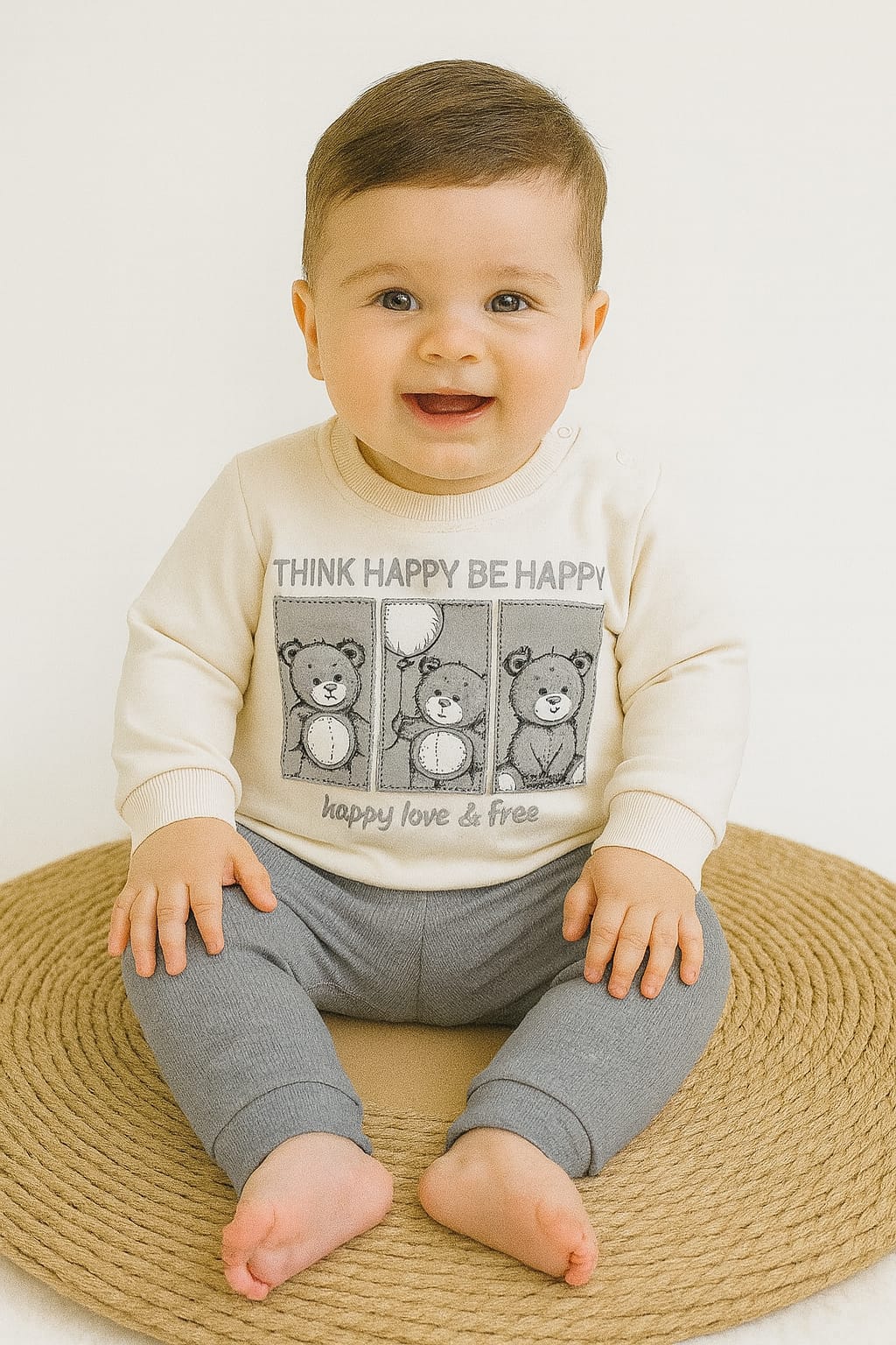 Baby Cotton 2-Piece Set – Teddy Bear Design